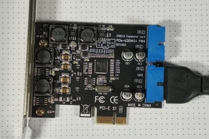 USB 3.0 PCI-E Expansion card with 2 19-pin connectors - PCIe-U3014s+ PW4 - Picture 1 of 5