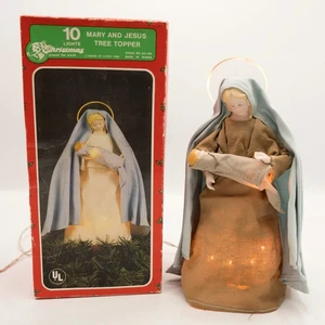 De colección 1988 Iluminado Halo María y Bebé Jesús Árbol de Navidad Topper House of Lloyd - Imagen 1 de 24