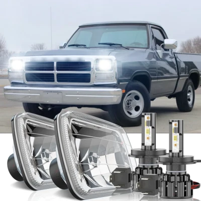 Farol de LED H4 lâmpada Hi/Lo para Dodge D150/250/350 W150/250/350 Ram 50 7X6 5X7" - Imagem 1 de 4