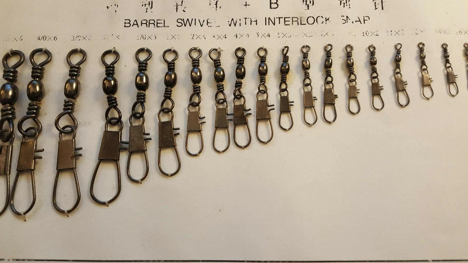 Black Barrel Swivel With Interlock Snap (21 sizes) - Image 1 of 1