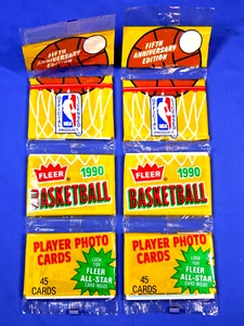 1990 FLEER BASKETBALL 2 RACK PACKS WITH BIRD & MAGIC ON FRONT - Picture 1 of 4