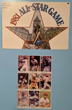 1981 All-Star Game Program 9 Player Insert Sheet - Andre Dawson George Foster