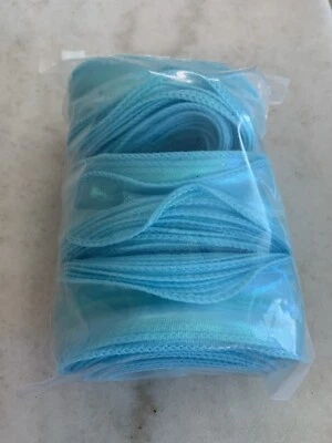 3 RollsShimmer Organza Fishtail Blue Ribbon - Image 1 of 4