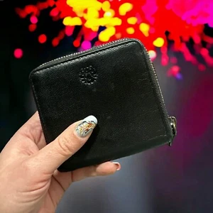 Portafoglio carta da donna fatto a mano in pelle nero - Foto 1 di 5
