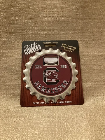 South Carolina Gamecocks Magnetic Bottle Opener Coaster Licensed NCAA College Cover