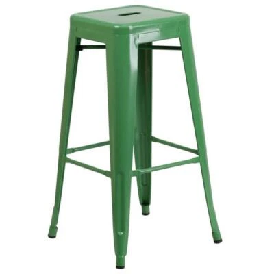 Flash Furniture 30" Backless Metal Bar Stool in Green - Image 1 of 4