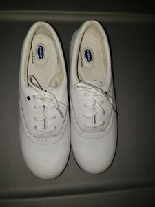 Dr Scholls Double air-pillo Insoles Oxford Shoes White Lace Round Toe Leather 9M - Picture 1 of 8