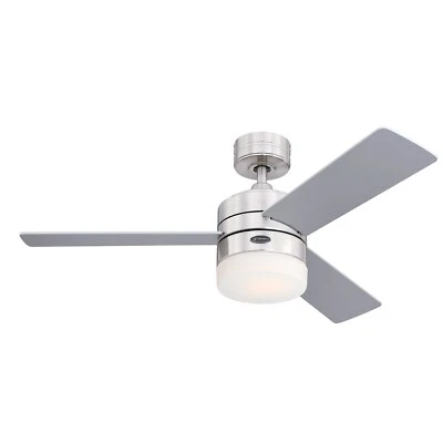 105 cm 42" Ceiling fan with Remote Living room LED Fan Light Quiet Chrome Wenge - Image 1 of 2