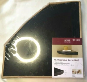 12in Decorative Corner Shelf by Home Decorators - Black Espresso Finish Floating - Picture 1 of 5