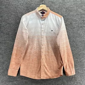 Five Four Shirt Men S Small Orange Striped Collared Button Up Long Sleeve Casual - Picture 1 of 8