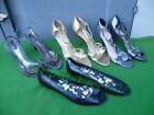 LADIES SHOE BUNDLE 4 PAIRS SIZE 8 & 9/42 HEELS AND FLATS FIORE GEORGE NEW LOOK