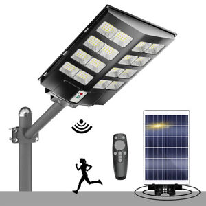 1600W Commercial Solar Street Light Outdoor Dusk to Dawn Road Motion Sensor Lamp