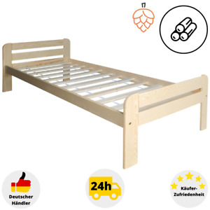 Bed Single Bed With Slatted Frame Wood 80x200 90x200 100x200 120x200 Bedstead
