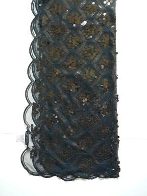 Черный блестками зубчатый край длинный шарф шаль надежном-Joan Rivers - Изображение 1 из 4