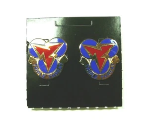 US Army 3rd Signal Brigade, unit crest, DI, DUI, hallmarked G-23, set of 2   - Picture 1 of 1