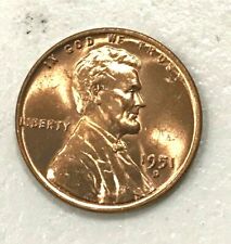 1951 D rouge brillant non circulé cent de blé Lincoln 