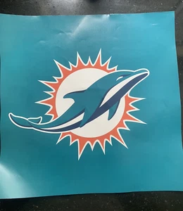 Miami Dolphins Double Sided Vinyl Flag Approx. 11 1/2" x 11 1/2" - Imagen 1 de 4