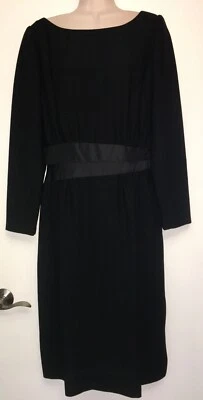 Vintage 70s Jerry Silverman RUNWAY model Little Black Dress Pockets Medium - Image 1 of 4