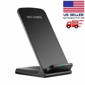 Wireless Fast Charger Charging Pad Stand Dock For Samsung Galaxy S9+ Phone XS 8 - Picture 1 of 9