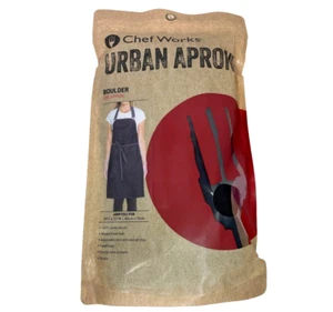 NEW Chef Works Boulder Bib Apron Urban Collection 2 Pockets Grilling Mens Gift - Picture 1 of 9