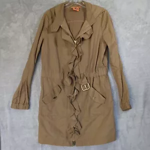 Hübscher Tory Burch camelfarbener Rüschen-Trenchcoat mit Gürtel Gr. 6 klassisch leicht - Bild 1 von 20