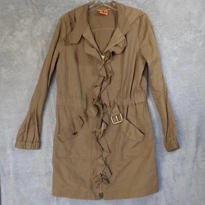 Gabardina Pretty Tory Burch Color Camel Cinturón Volantes Talla 6 Clásica Ligera Foto 1 de 4