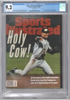 Derek Jeter SPORTS ILLUSTRATED Primera Cubierta FC Oct 21, 1996 Quiosco CGC 9.2 Foto 1 de 2