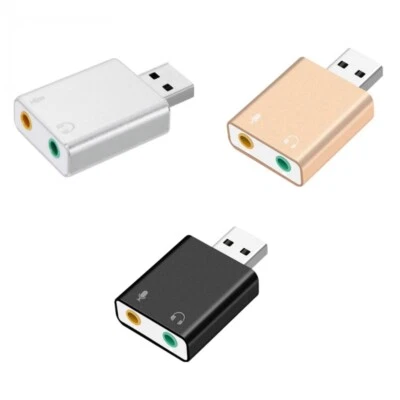 Aluminum Trs Microphone To USB 2.0 Stereo External Sound Card Adapter USB Input - Image 1 of 4