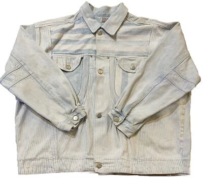 Chaqueta vaquera Stefano vintage años 90 abotonada a rayas para hombre bolsillos grandes Foto 1 de 4