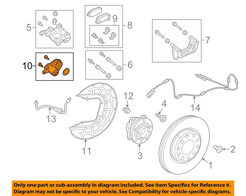 CHRYSLER OEM 15-19 200 Componentes de freno de suspensión trasera - Actuador 68225300AB Foto 1 de 2