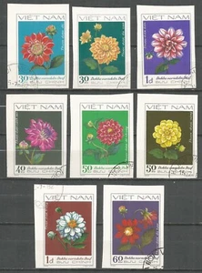 Vietnam 1982 used stamps Michel # 1240-47 U imperf. flowers - Picture 1 of 1