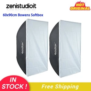 US 2*Godox 60x90cm 24"x35" Rectangular Bowens Softbox for Studio Flash Speedlite - Picture 1 of 12
