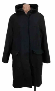 Vintage 90s Y2K CK Calvin Klein Italy Made Wool Hooded Pea Coat Jacket Size 10 - Picture 1 of 8