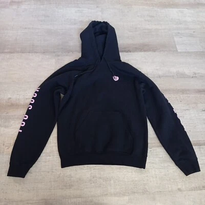 Riot Society U Suck Candy Heart Embroidered Mens Hoodie Black Pink Size S - Image 1 of 4