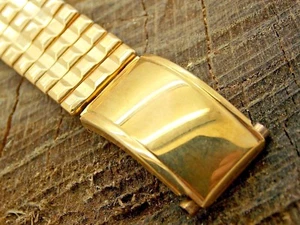 Watch Band Vintage Gold Filled 2 Photo Clasps Expansion 16mm-19mm NOS Unused - Picture 1 of 5