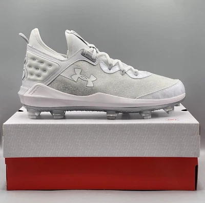 Under Armour Baseball Cleats Men's 13 Harper 8 TPU 3026591-100 White Silver - Image 1 of 4