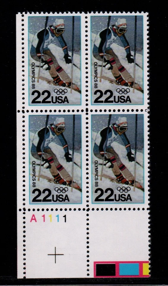ALLY'S STAMPS US Plate Block Scott #2369 22c Winter Olympics [4] MNH F/VF [STK] - Image 1 of 1