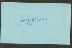 Judy Johnson 3x5 signed auto autographed index note card HOF