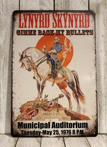 Lynyrd Skynyrd Tin Sign Live in Concert 1976 Tour Poster Vintage Rustic Style - Picture 1 of 5
