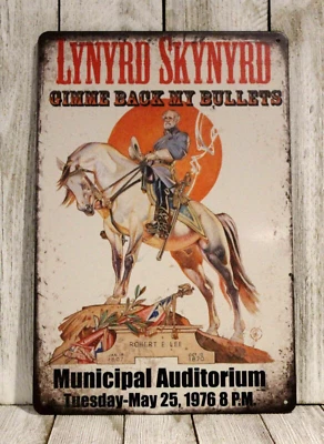 Lynyrd Skynyrd Tin Sign Live in Concert 1976 Tour Poster Vintage Rustic Style - Image 1 of 4