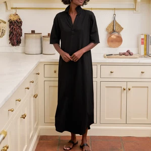 Frank & Eileen Maxikleid Emma Popover Henley schwarz XL neu ohne Etikett - Bild 1 von 8