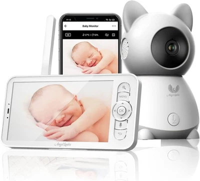 Monitor de bebé Pantalla a color de 5" con cámara 1080P Alertas de temperatura y sonidos Foto 1 de 4