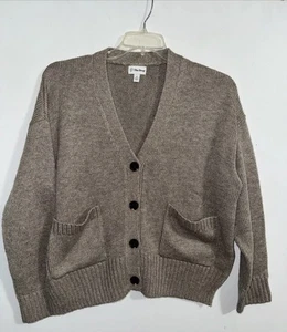 The Drop Women's Brigitte Chunky Button-Front Pocket Ribbed Cardigan Medium - Picture 1 of 6