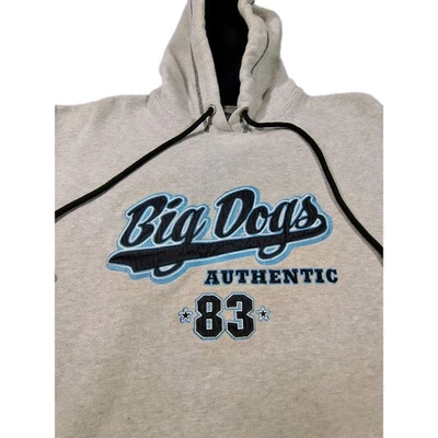 Big Dog 83 Thick Men's Hoodie Gray Size Large Fur & Attitude - Image 1 of 4