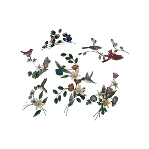 7 esculturas de Cooper de pared esmaltadas de colección de Bovano de Cheshire, flores y pájaros - Imagen 1 de 9