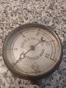 antique WELLS & COUTAN pressue gage; Steam H.B. SMITH CO WESTFIELD MASS - Picture 1 of 13
