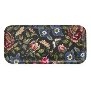 Bandeja rectangular para servir Creatures of Curiosity - Chapa de abedul floral oscuro con... - Imagen 1 de 8