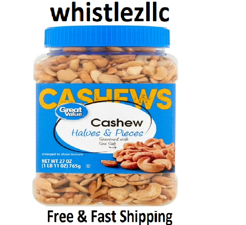 Great Value Cashew Halves & Pieces, 27 oz New - Image 1 of 1