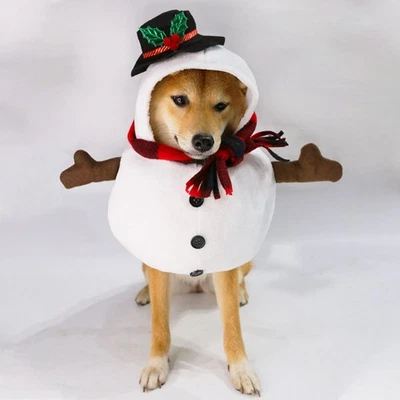 Disfraz de Navidad Mascota Cachorro Navidad Vacaciones Cálido Muñeco de Nieve Juegos con disfraces Ropa para Perro S-XL Foto 1 de 4