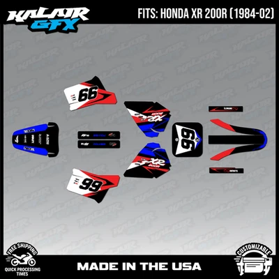 Kit Gráficos para Honda XR200R (1984-2002) División - ROJO Foto 1 de 4